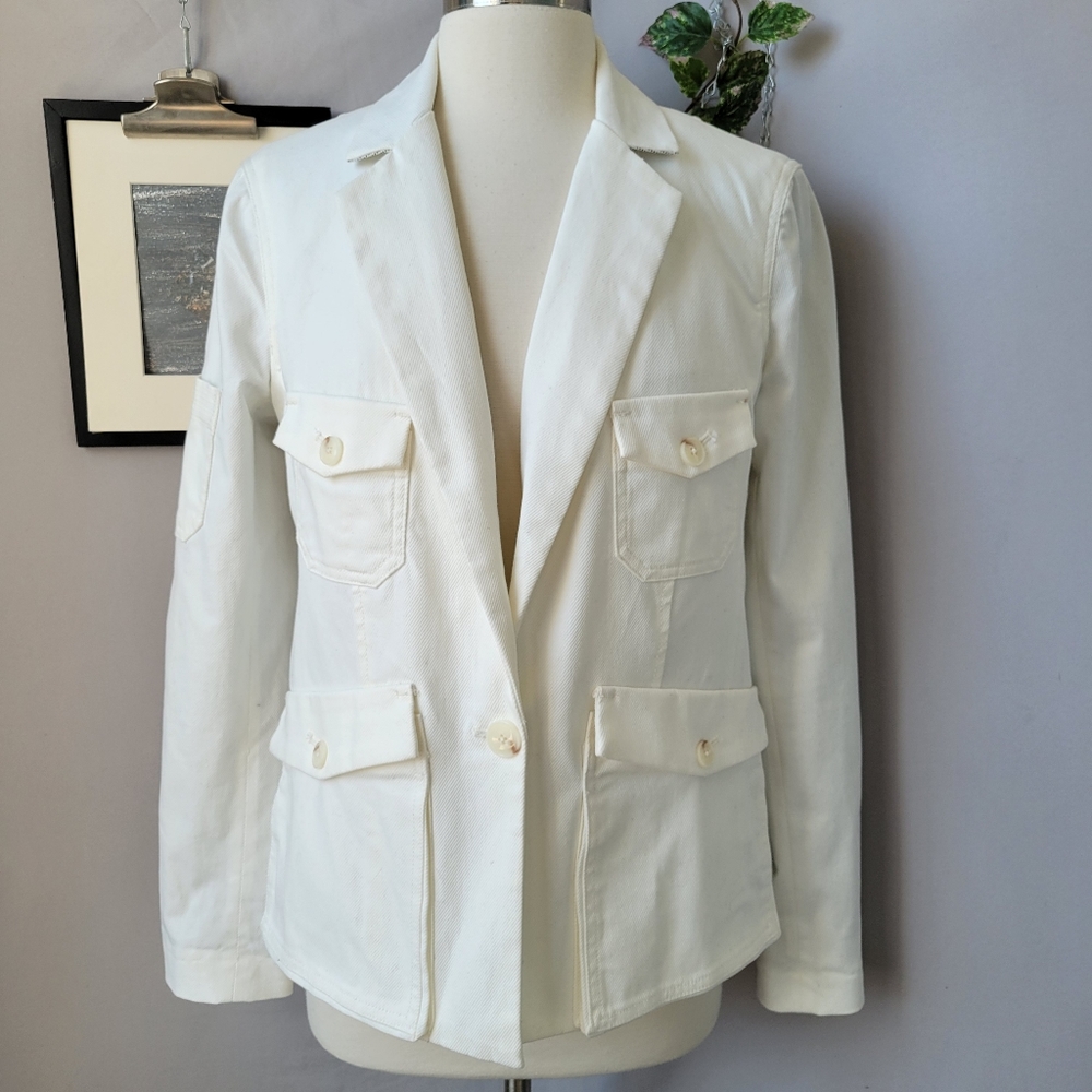 Anthropologie Neve Utility Button Front Jacket Ivroy 6 - Picture 3 of 17